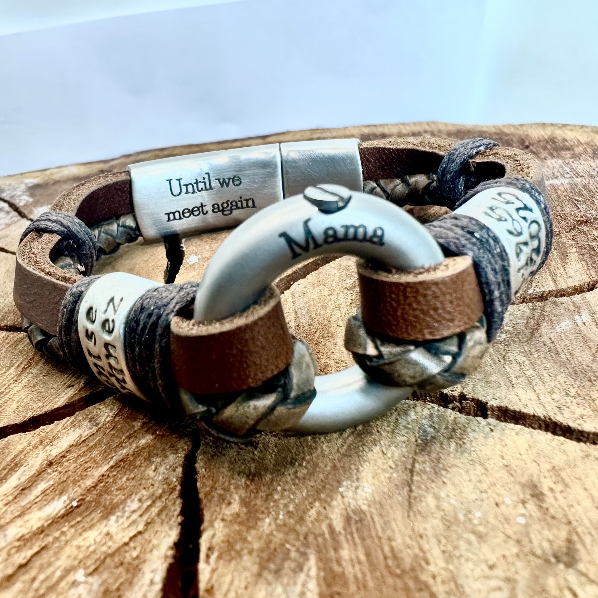 Brown Leather Memorial Urn Bracelet