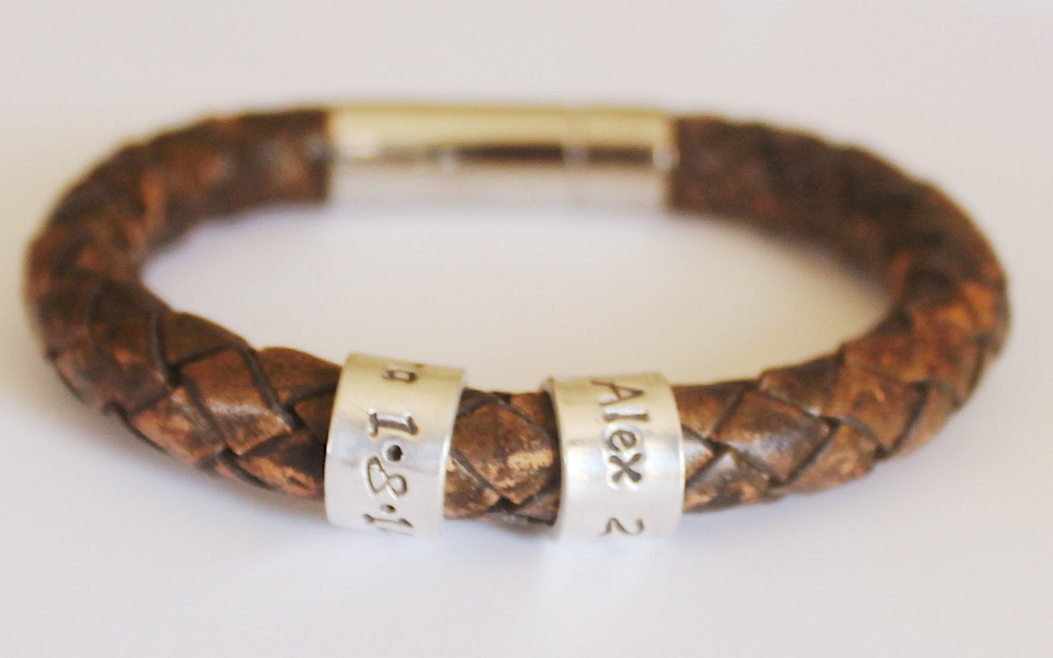 Mens Leather Bracelet, Womens Bracelet, Custom Jewelry Gift, Mens Personalised Bracelet, Mens Bracelet, Silver Charm Bracelet, Fathers Day