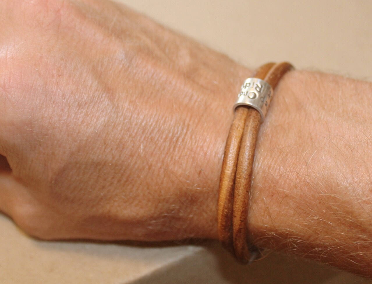 Mens Personalised Silver Bead Bracelet