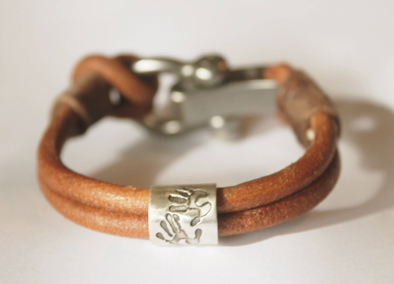 Mens Personalised Silver Bead Bracelet