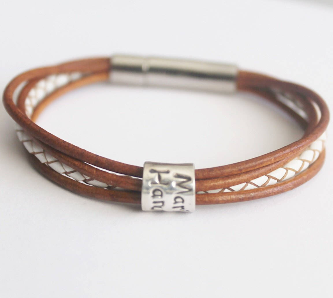 Womens Personalised Bracelet, Mothers Day Gift, Womens Bracelet, Charm Bracelet, Silver Charm Bracelet, Leather Bracelet, Pandora, Mother D