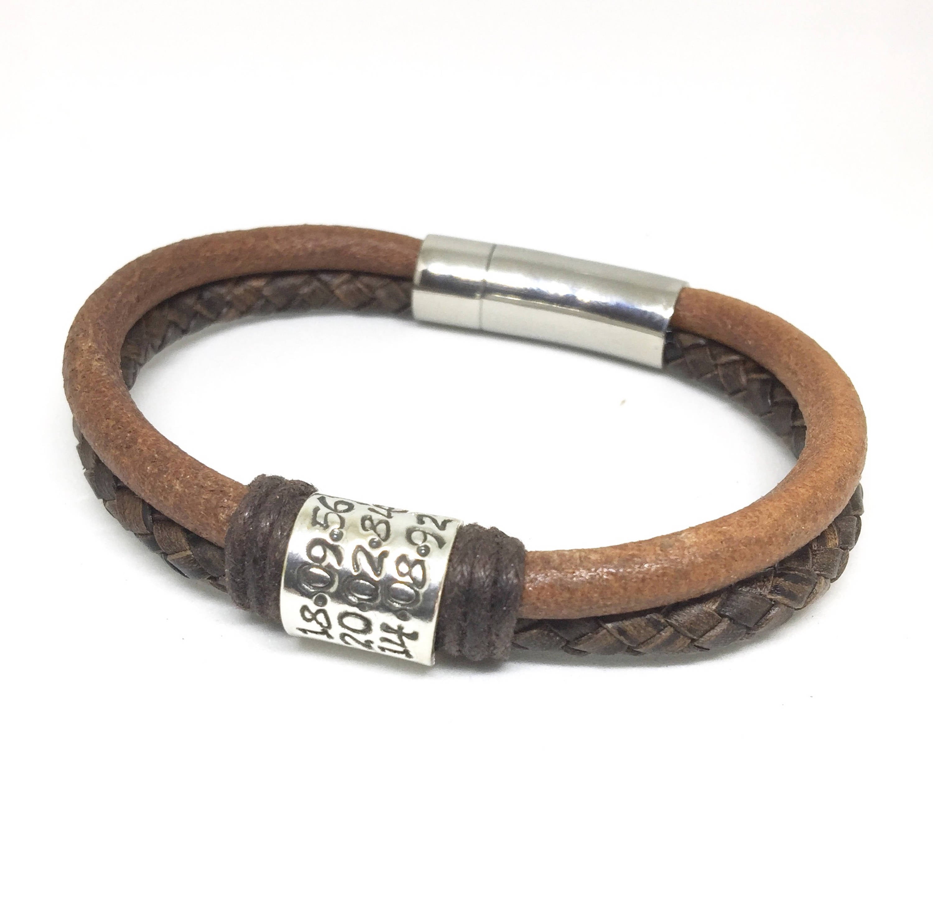 Mens bracelet, Fathers Day, Bracelet, Leather Bracelet, Mens leather bracelet, Father Day Gift, Mens Personalised Bracelet, gift for dads