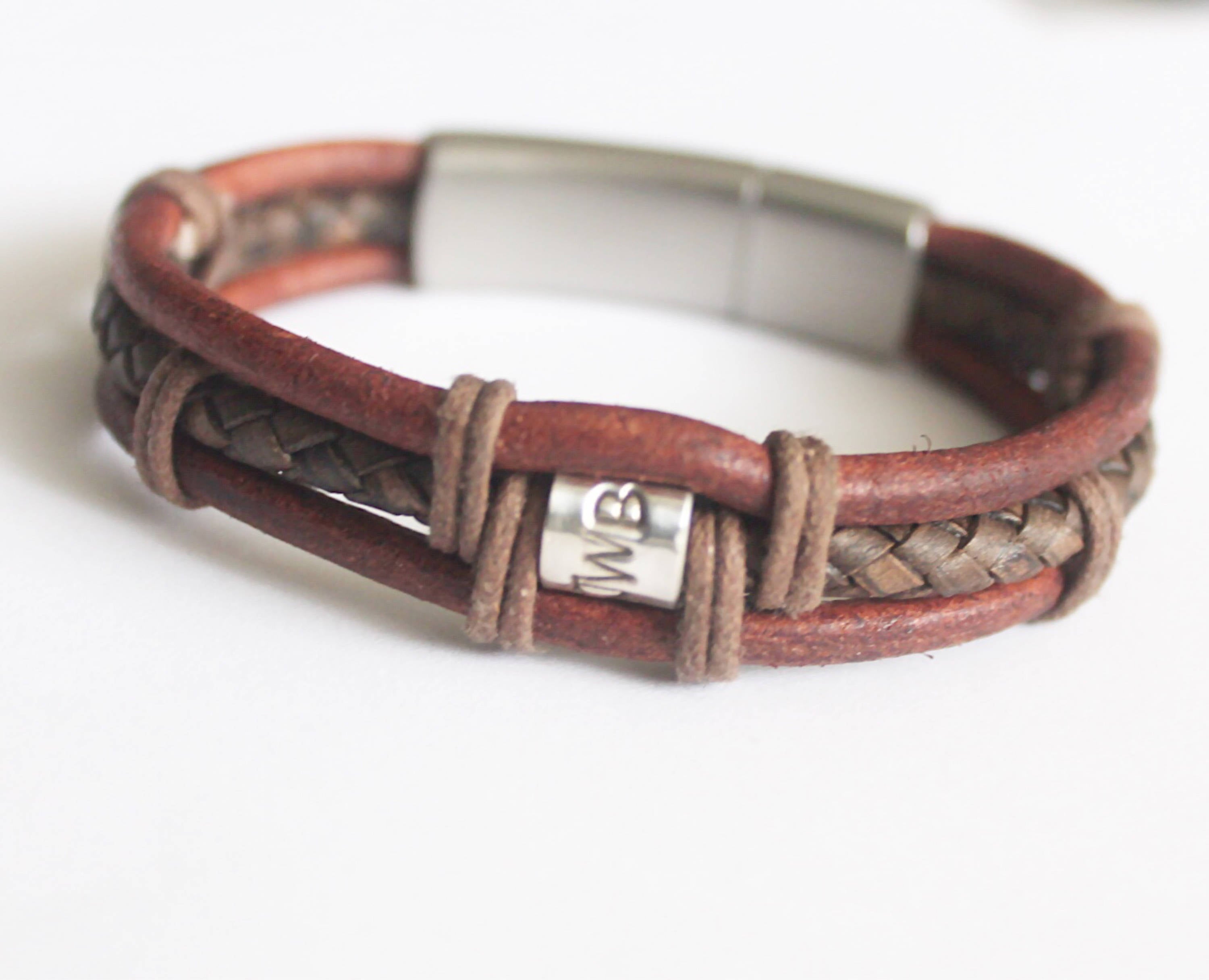 Mens Leather Bracelet, Mens Personalised Bracelet, Mens Bracelet, Leather Bracelet, Leather Cuff, Engraved Bracelet, Custom Leather