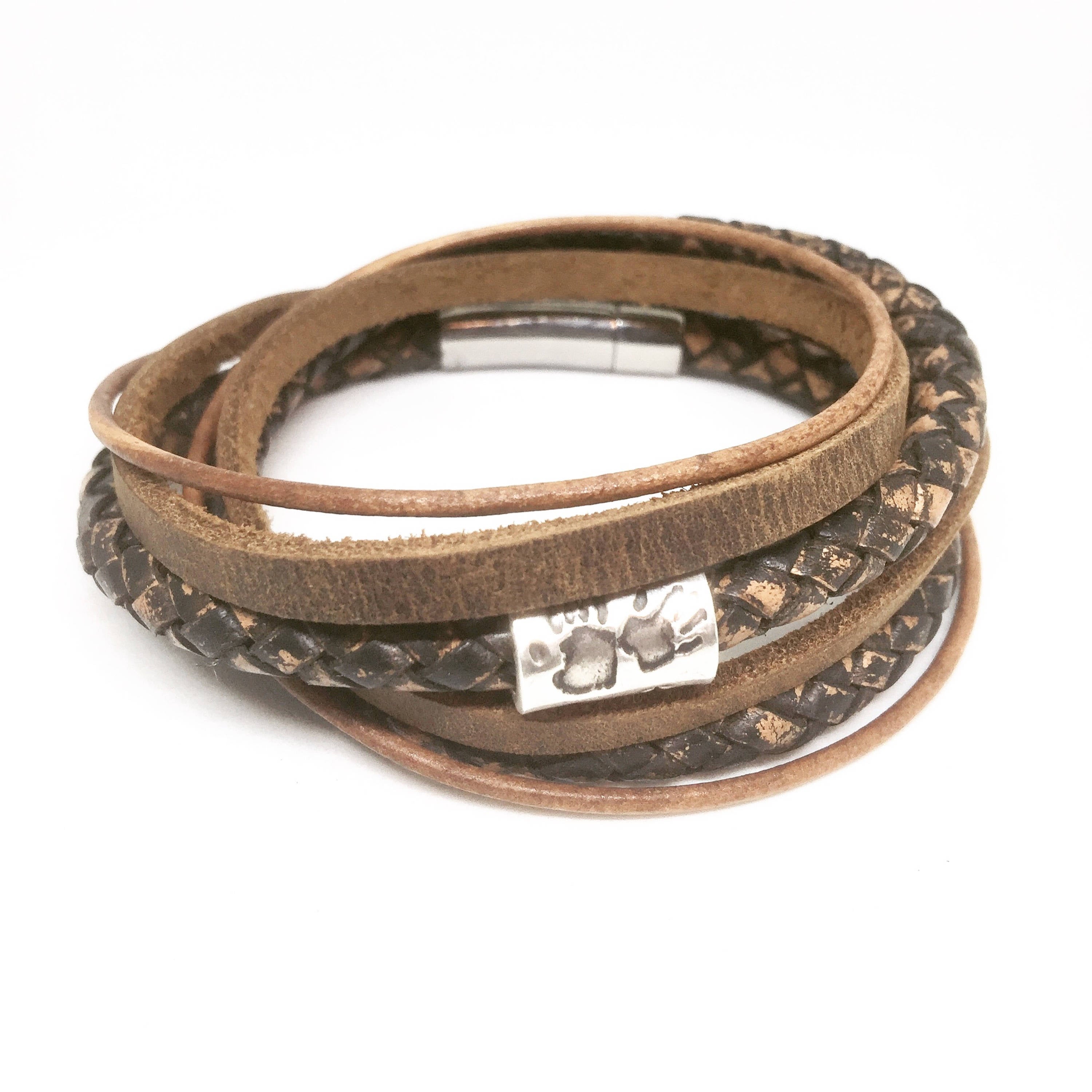 Mens Personalised Bracelet, Leather Wrap, Custom Stamped Mens Bracelet, Mens Gift, Personalised for Men, Mens, Leather Bracelet for Men