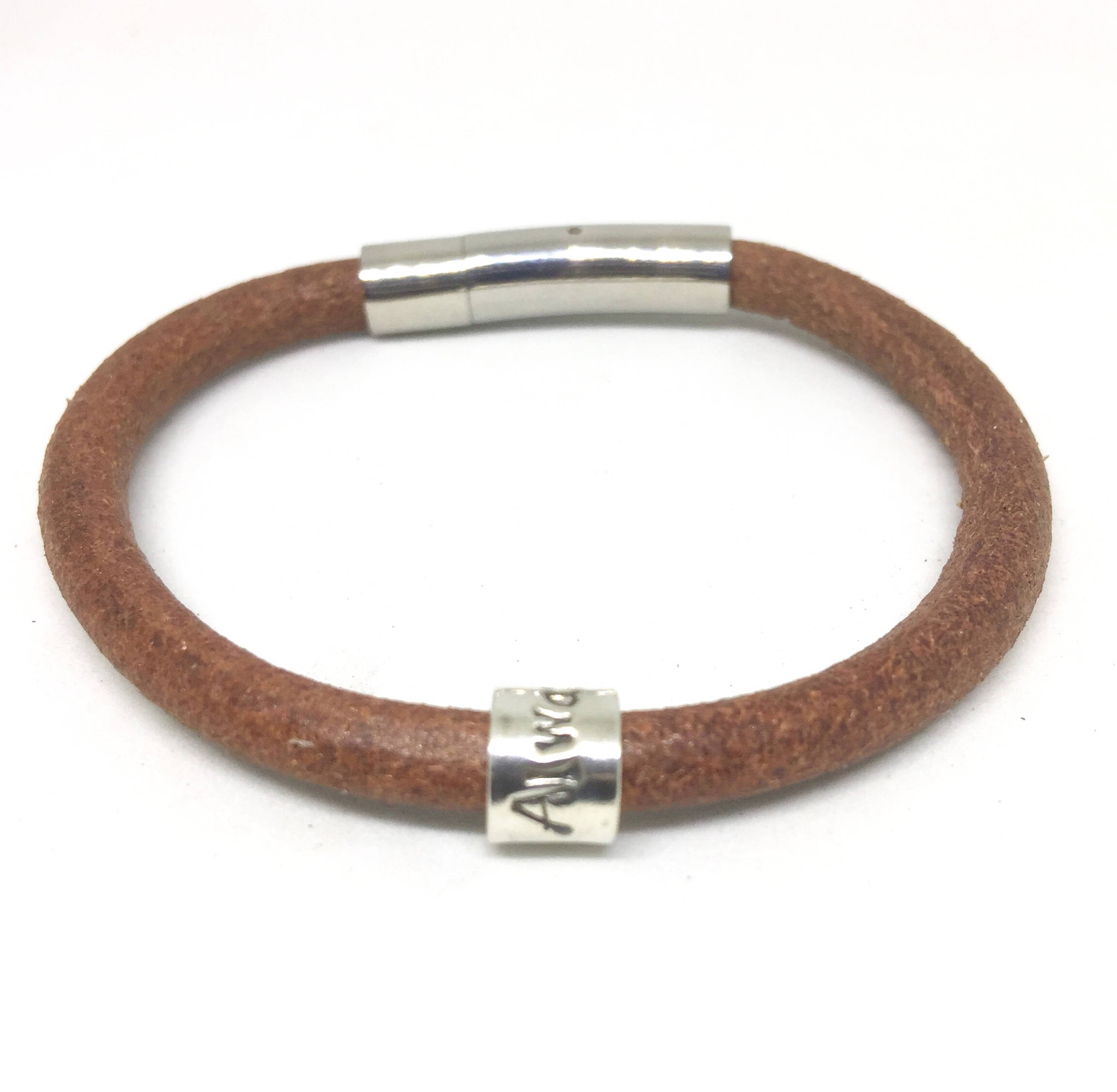 Womens Personalisd Bracelet, Engraved bracelet, Hand Stamped Bracelet, Leather Bracelet, Charm Bracelet, Bridesmaid Bracelet, Xmas Gift