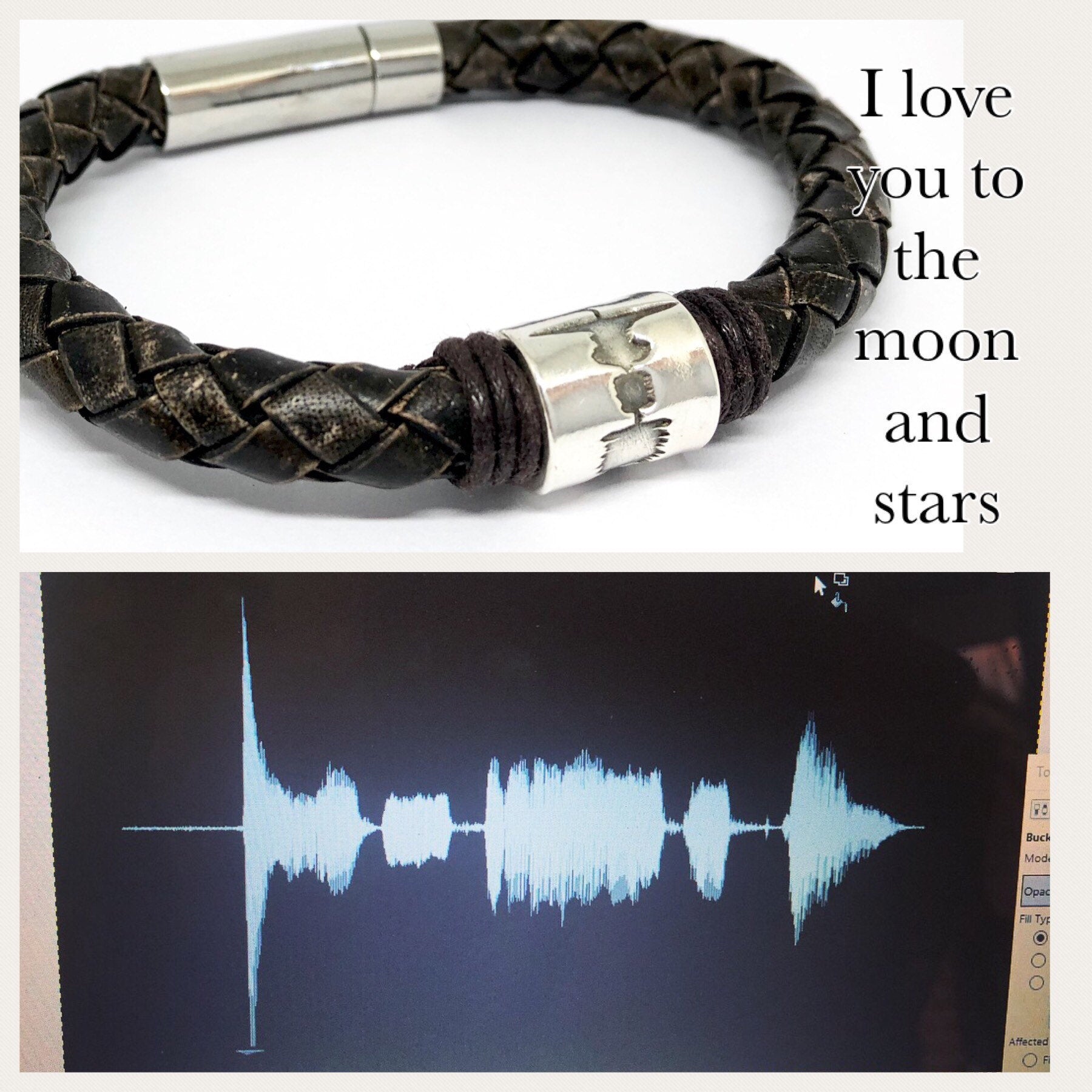 Personalized Sound Wave Leather Bracelet, Custom Leather Bracelet, Silver hotsell Bracelet, Wave Bracelet, Recorded Voice Bracelet, Memorial Gift