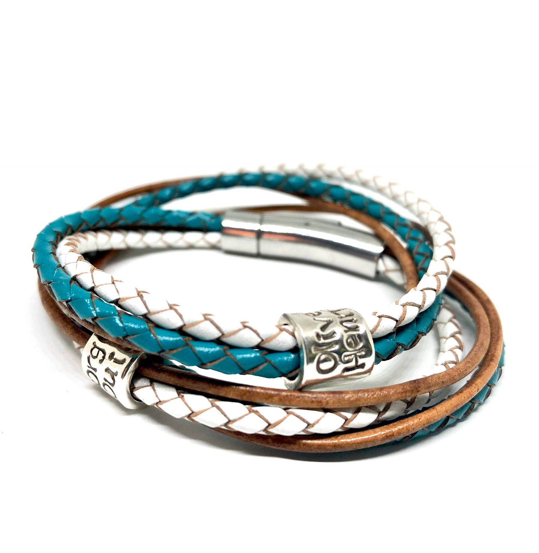 Mothers Day Gift - Charm Bracelet for Mum - Inspirational Mother Daughter Gift - Personalised Jewelry - Leather Wrap Bracelet for Women