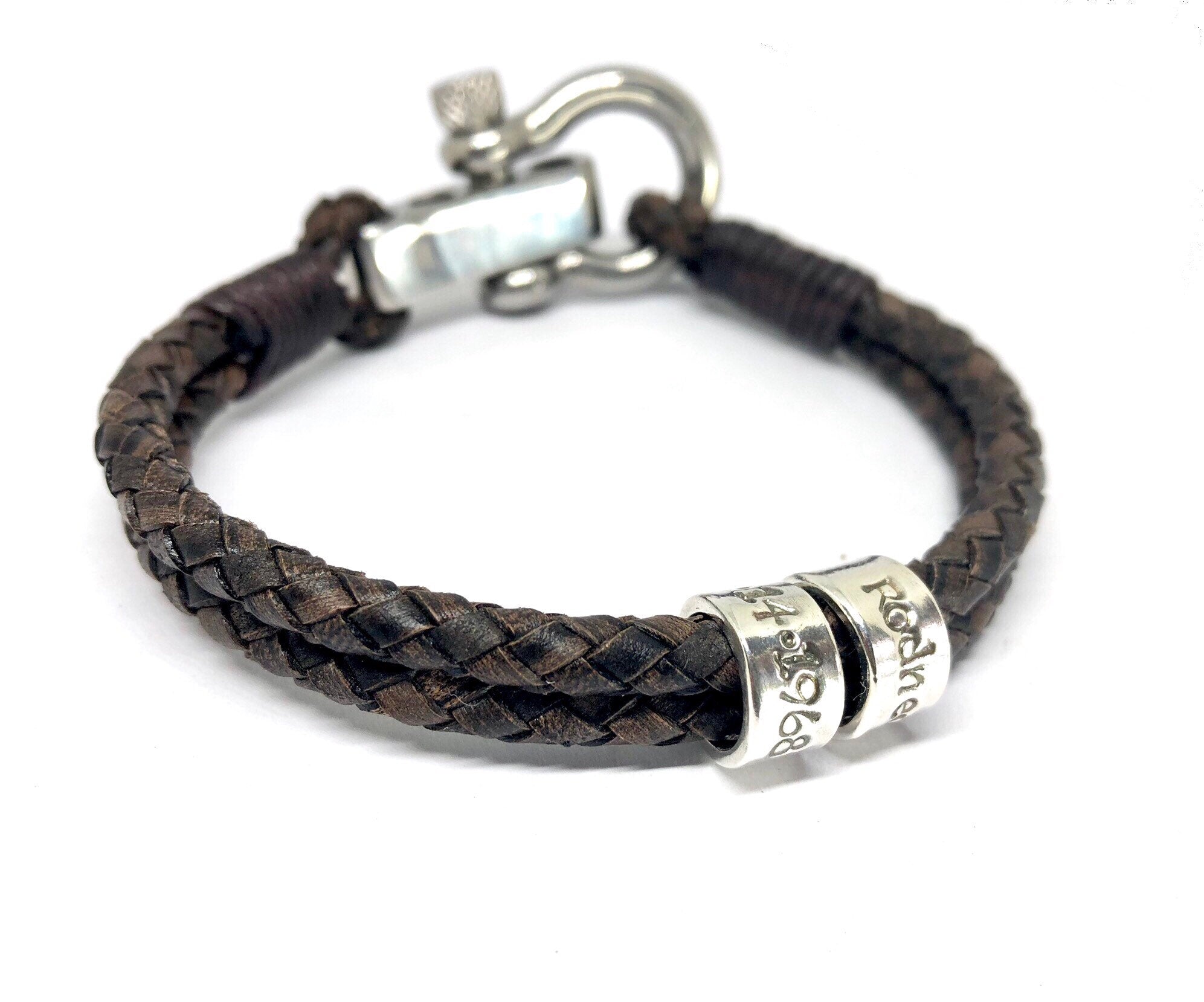 Fathers Day Gift ,Mens Leather Bracelet, personalised Bracelet for Men, Gifts gor Men, Custom Bracelet, Engraved Leather Bracelet
