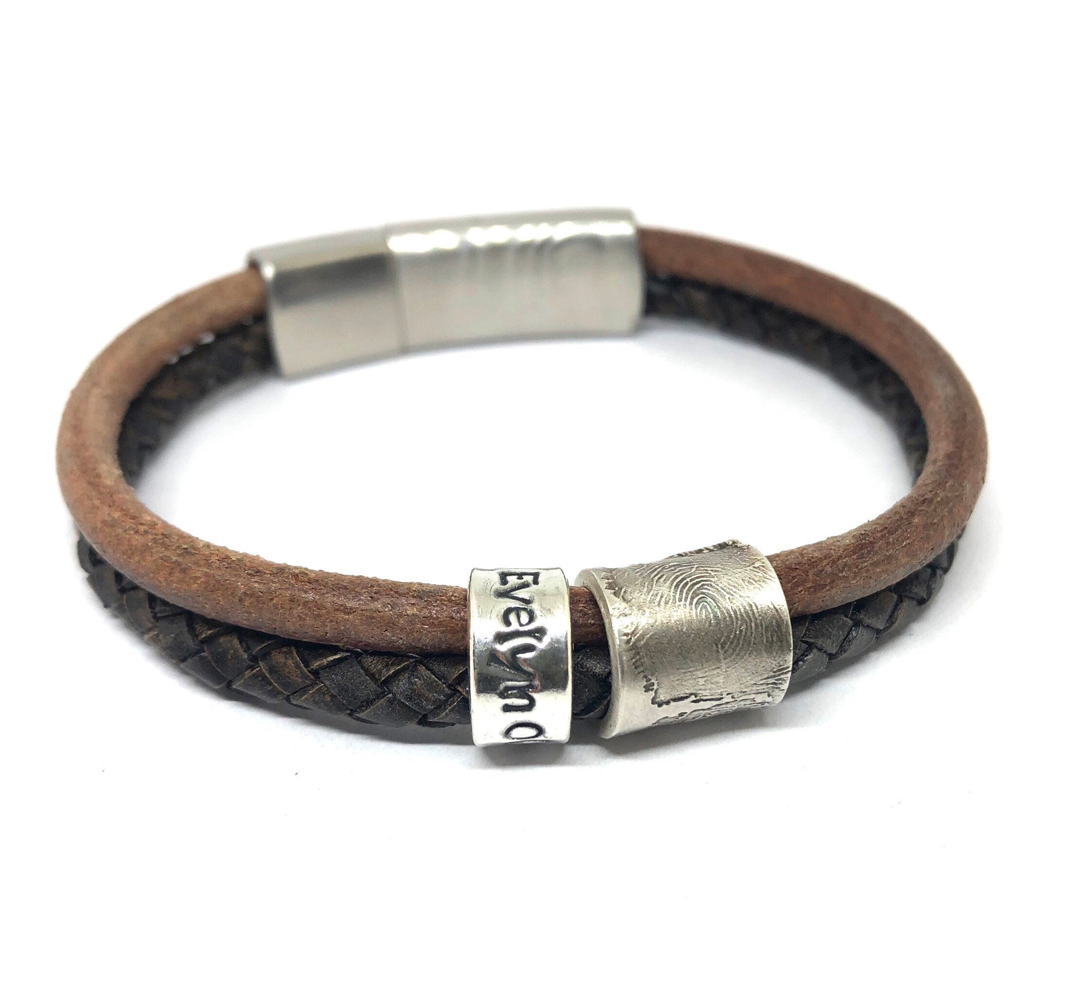 Fathers Day Gift, Men's Personalised Bracelet, Leather Bracelet, Mens, Men's Bracelet, Mens Personalised, Bracelets for Men, Custom Bracelet