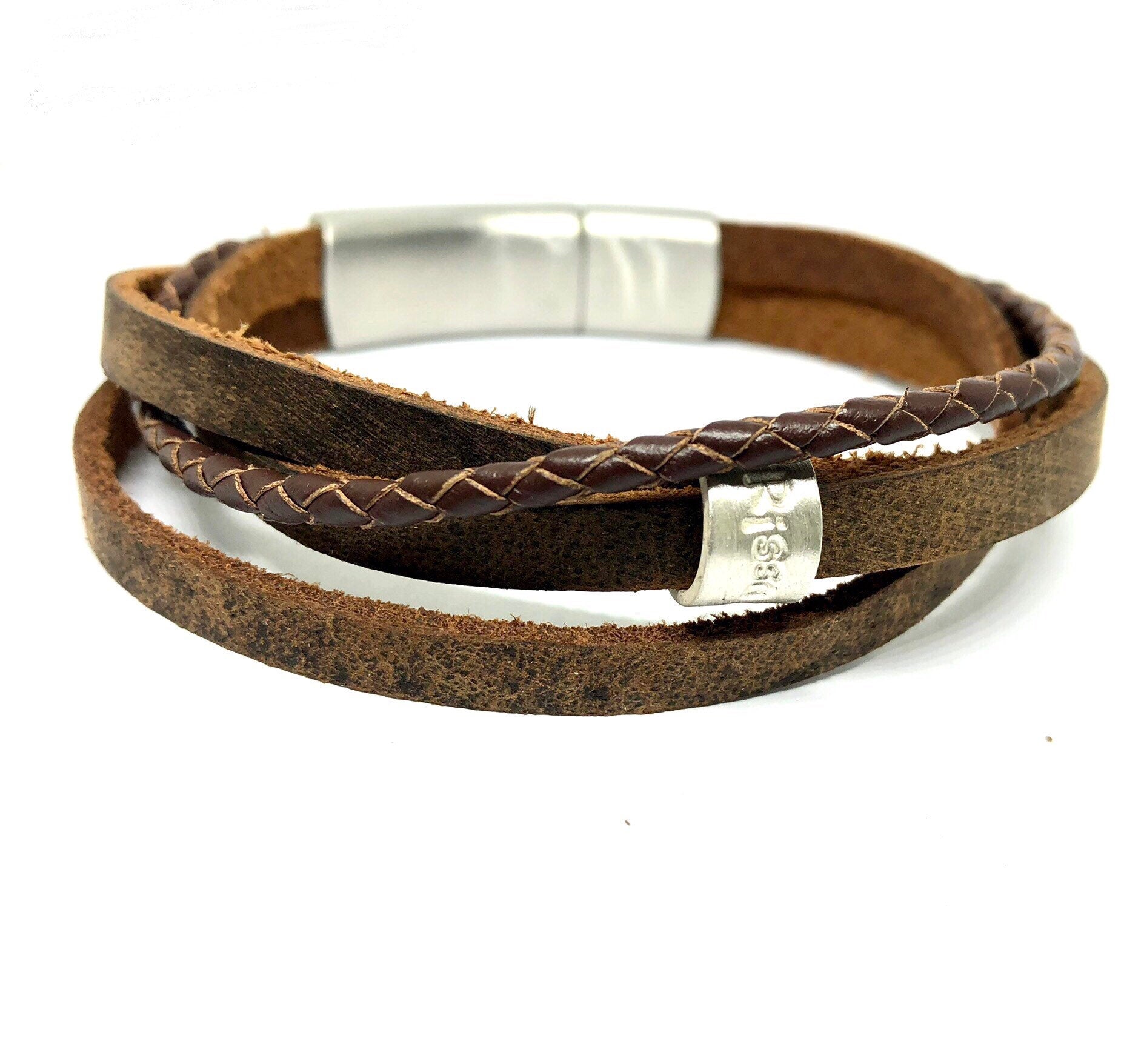 Mens Wrap Bracelet Leather Wrap Bracelet Mens bracelet Boho Bracelet Gift For Men Fathers day Gift Personalised leather Bracelet