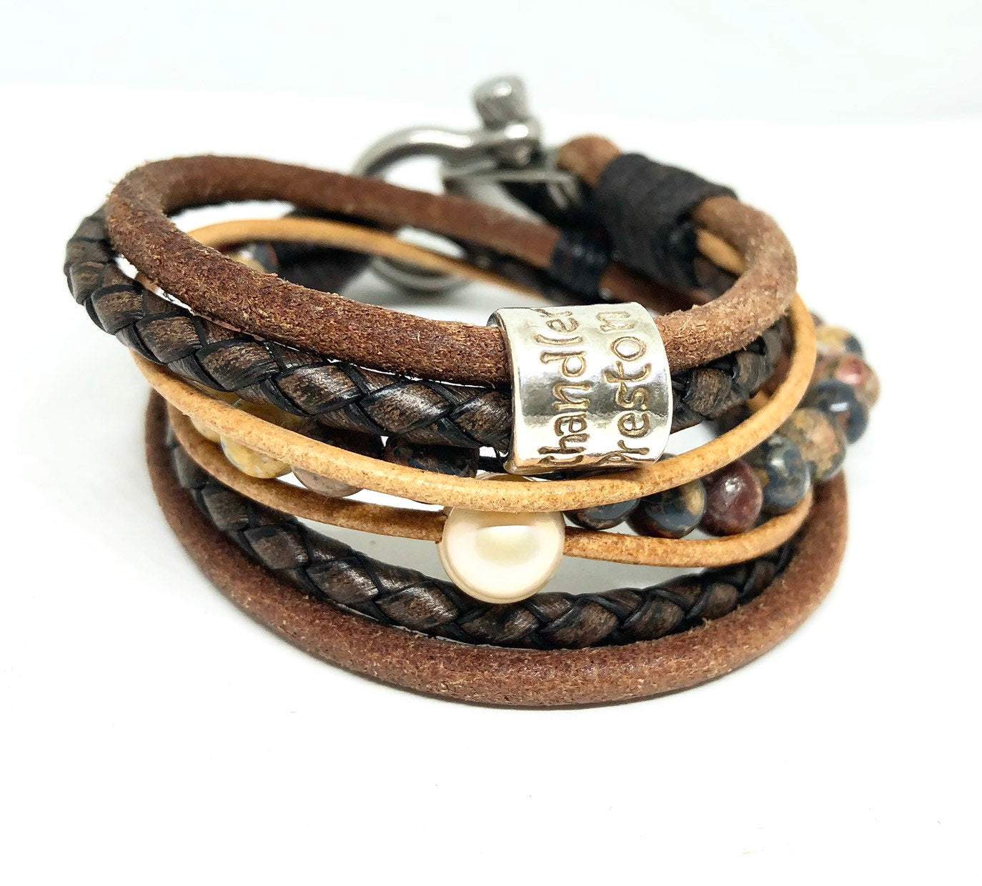 Womens Boho Bracelet, Couples Bracelets, Leather Gemstone Wrap, Gift for Her, Valentines Gift