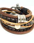 Womens  Boho Bracelet, Couples Bracelets,  Leather Gemstone Wrap, Gift for Her, Valentines Gift