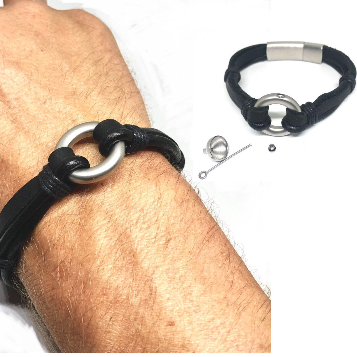 Cremation Jewelry, Baby Urn, Urn Bracelet for Human Ashes, Pet Cremation Jewelry, Ashes Jewellery, Memorial Jewelry, Leather Urn Bracelet