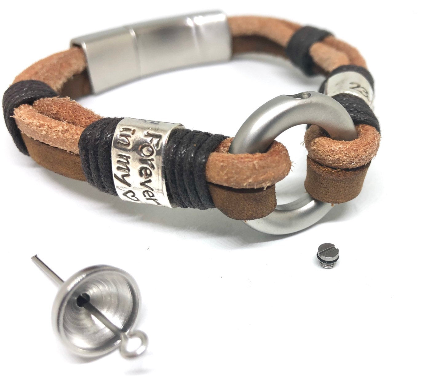 Mens Cremation Jewelry, Pet Ashes keepsake, Paw Print Bracelet, Paw Print Beads, Ashes Memorial Jewellery, Sympathy Gift for Men, Keepsake