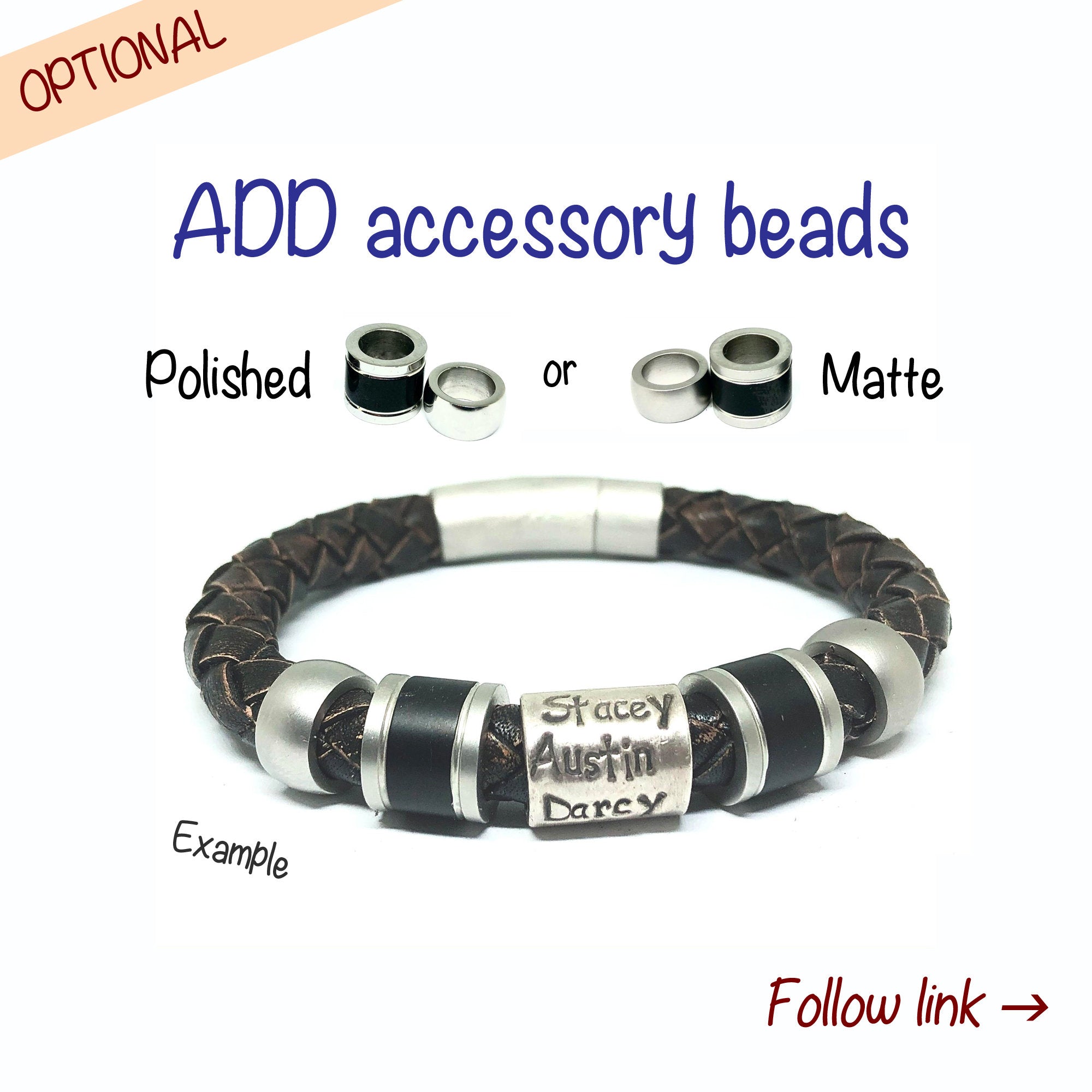 Mens Personalised Bracelet, Leather Name Bracelet, Mens Cuff Bracelet, Engraved Jewellery, Mens Jewelry