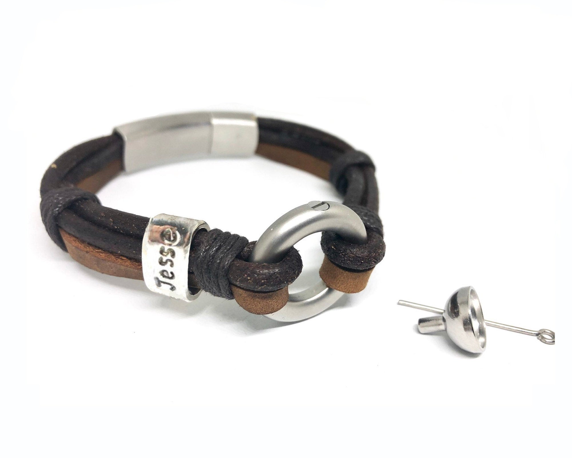 Paw Print Bracelet, Dog Ashes, Paw Print Beads, Pet Loss, Pet Memorial, Cremation Bracelet, Urns for Human Ashes, Cremation Jewelry Men