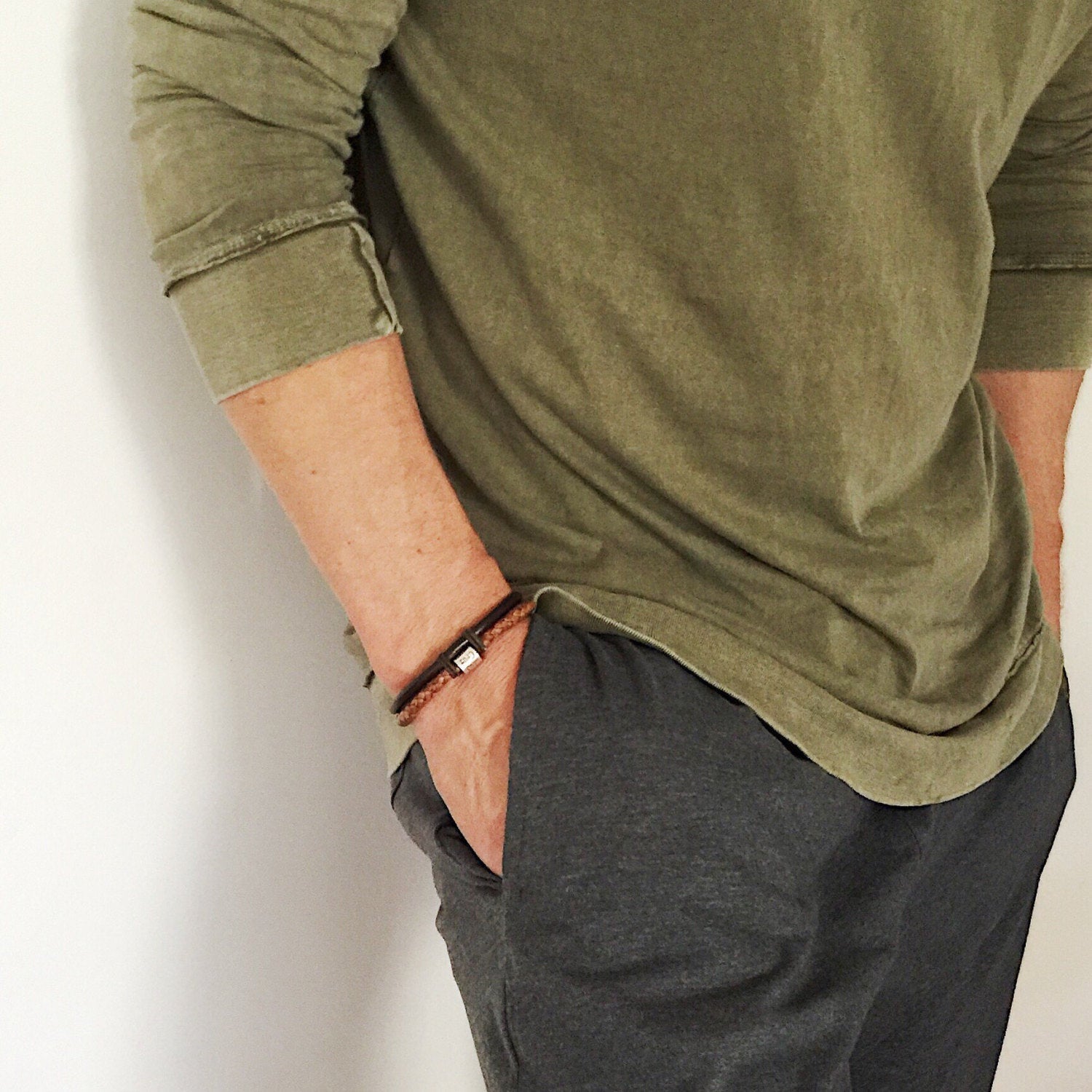 Fathers Day Gift, Mens Leather Wrap, Custom Bracelet for Men, Personalised Mens Gift, Leather Cuff for Men, Personalised Bracelet Mens, Mens