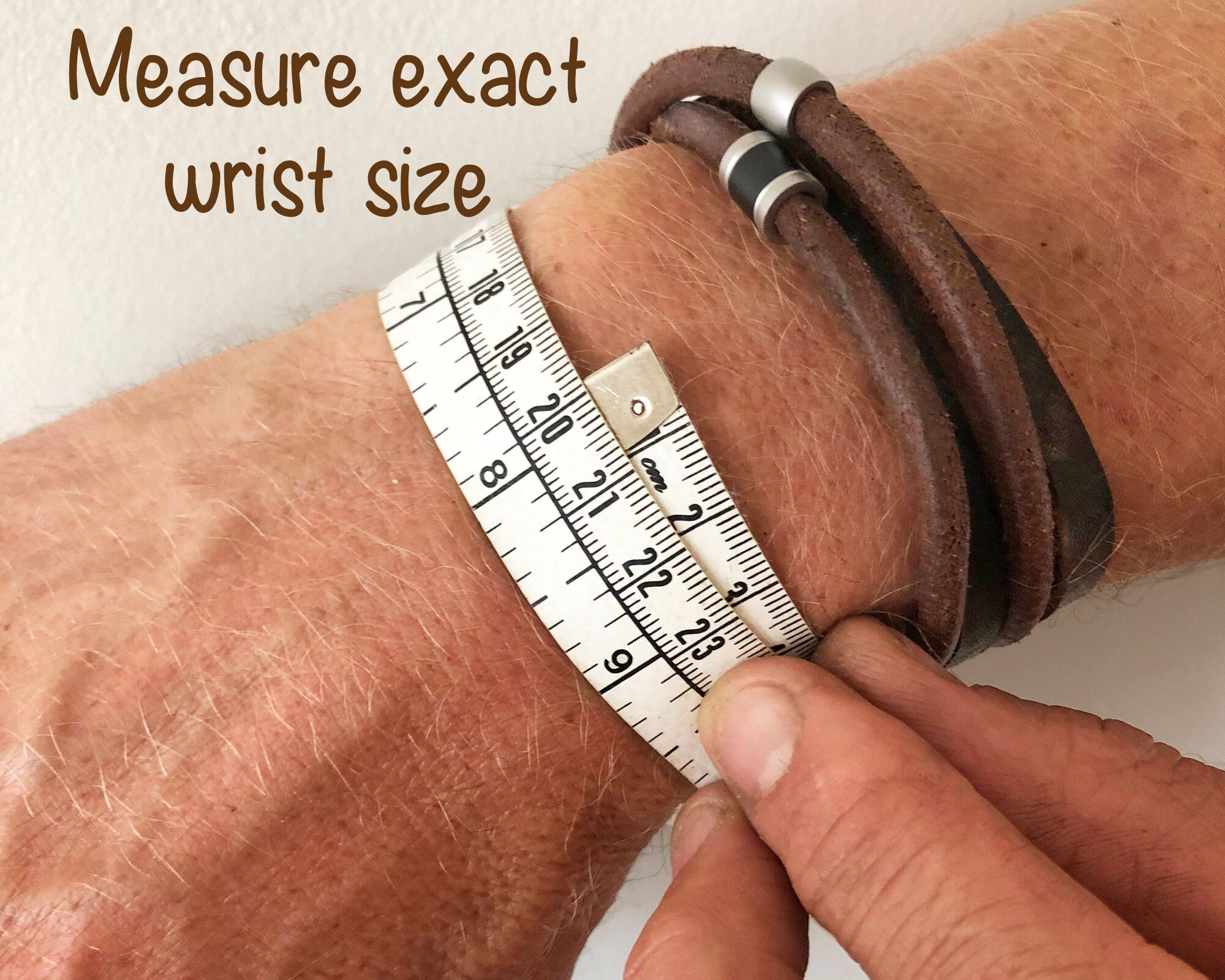 Mens Bracelet, Personalised Custom Jewellery for Dad, 60th Birthday Gift for Man Leather Bracelet, Man Engrave Bracelet Wrap, Stepdad Gift