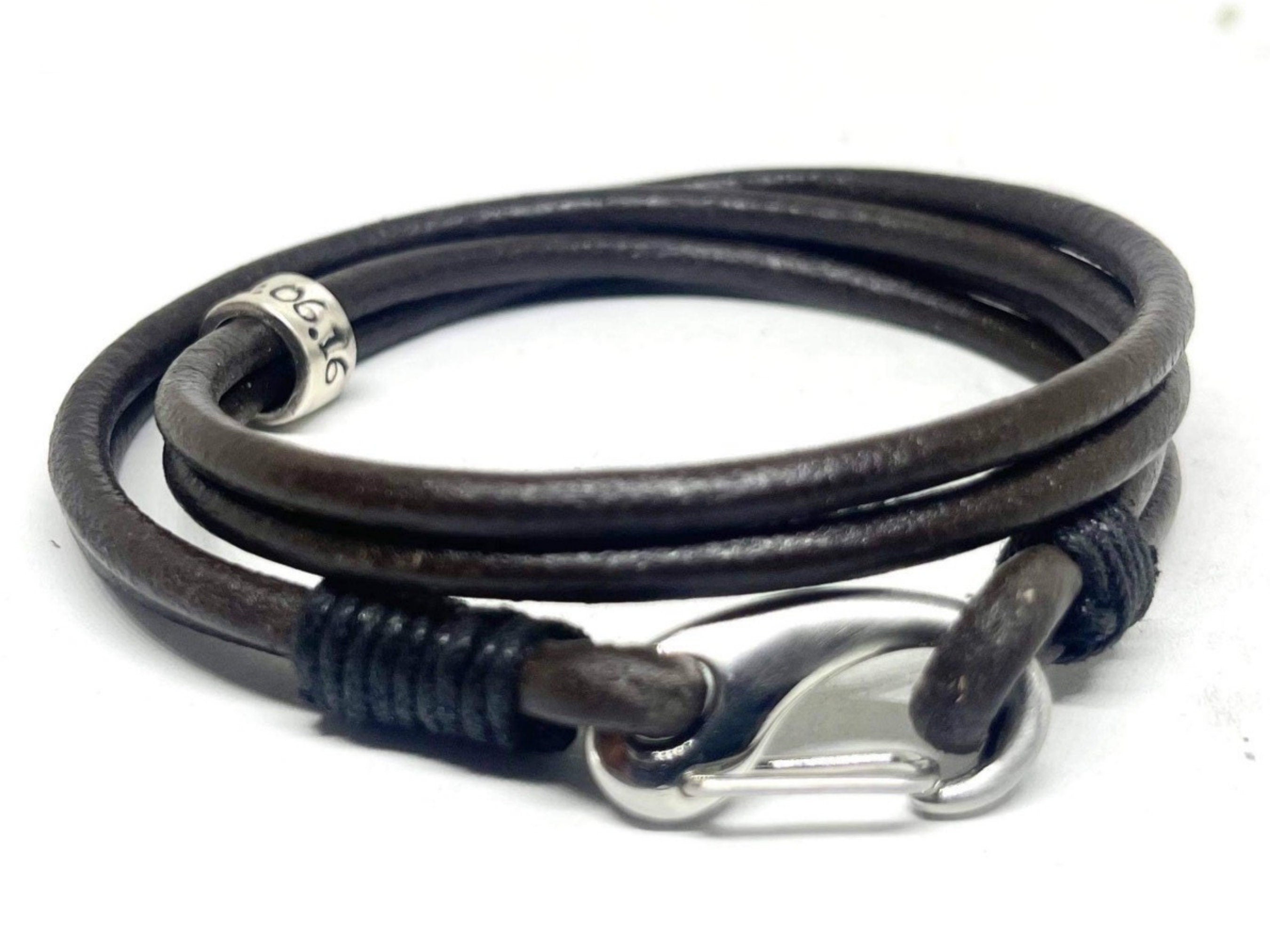 Father's Day Gift, Daughter Gift for Dad, Fathers Day Gift from Daughter, Dad Gifts, Personalised Bracelet for Dad, Men's Leather Bracelet