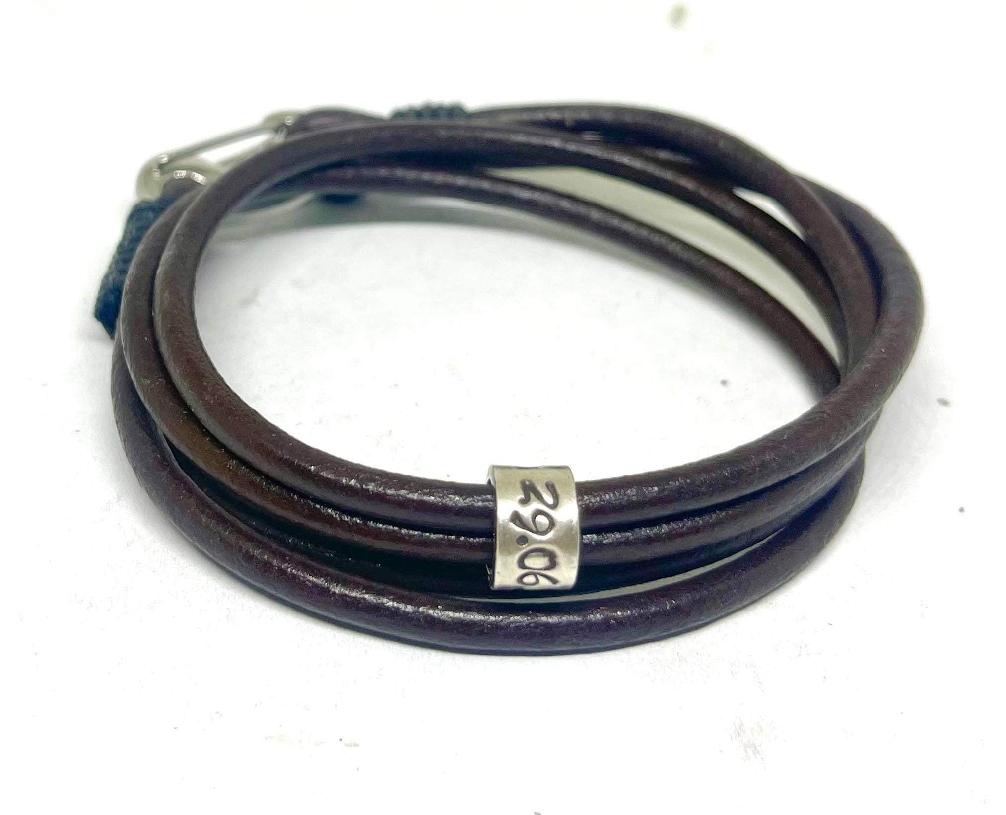 Father's Day Gift, Daughter Gift for Dad, Fathers Day Gift from Daughter, Dad Gifts, Personalised Bracelet for Dad, Men's Leather Bracelet