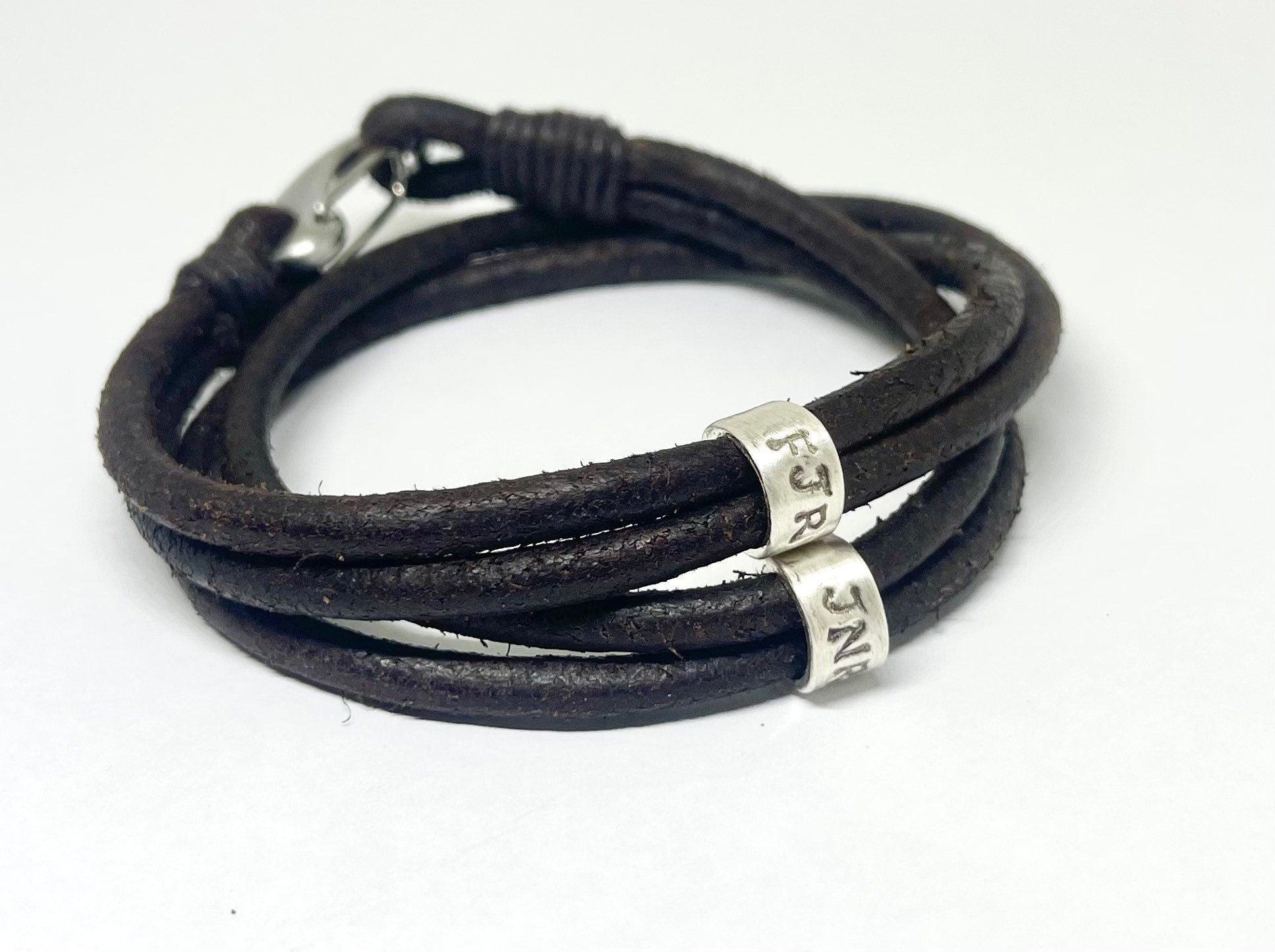 Father's Day Gift, Daughter Gift for Dad, Fathers Day Gift from Daughter, Dad Gifts, Personalised Bracelet for Dad, Men's Leather Bracelet