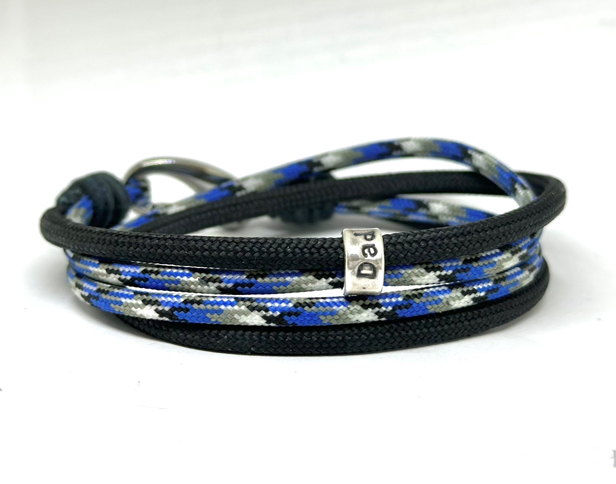 Paracord Name Bracelet, Mens Vegan Personalised Bracelet, Rope Survival Bracelet