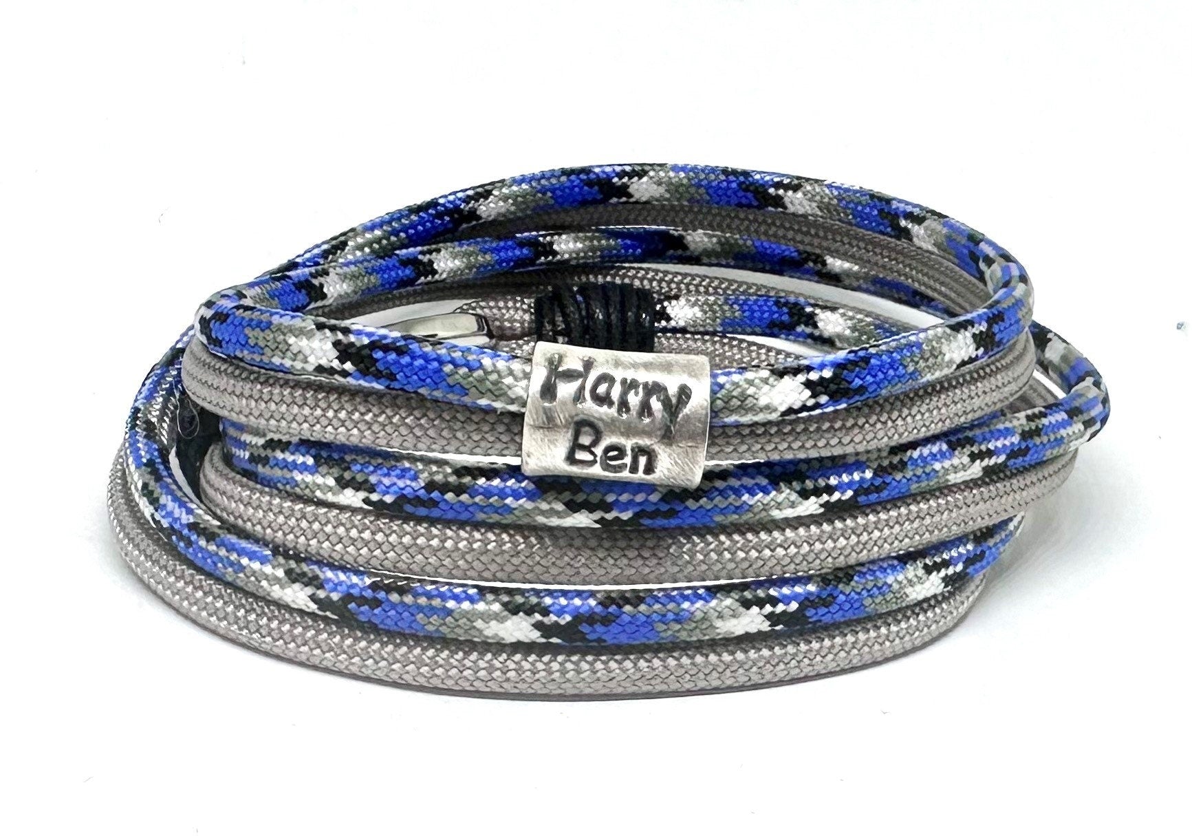 Paracord Name Bracelet, Mens Vegan Personalised Bracelet, Rope Survival Bracelet
