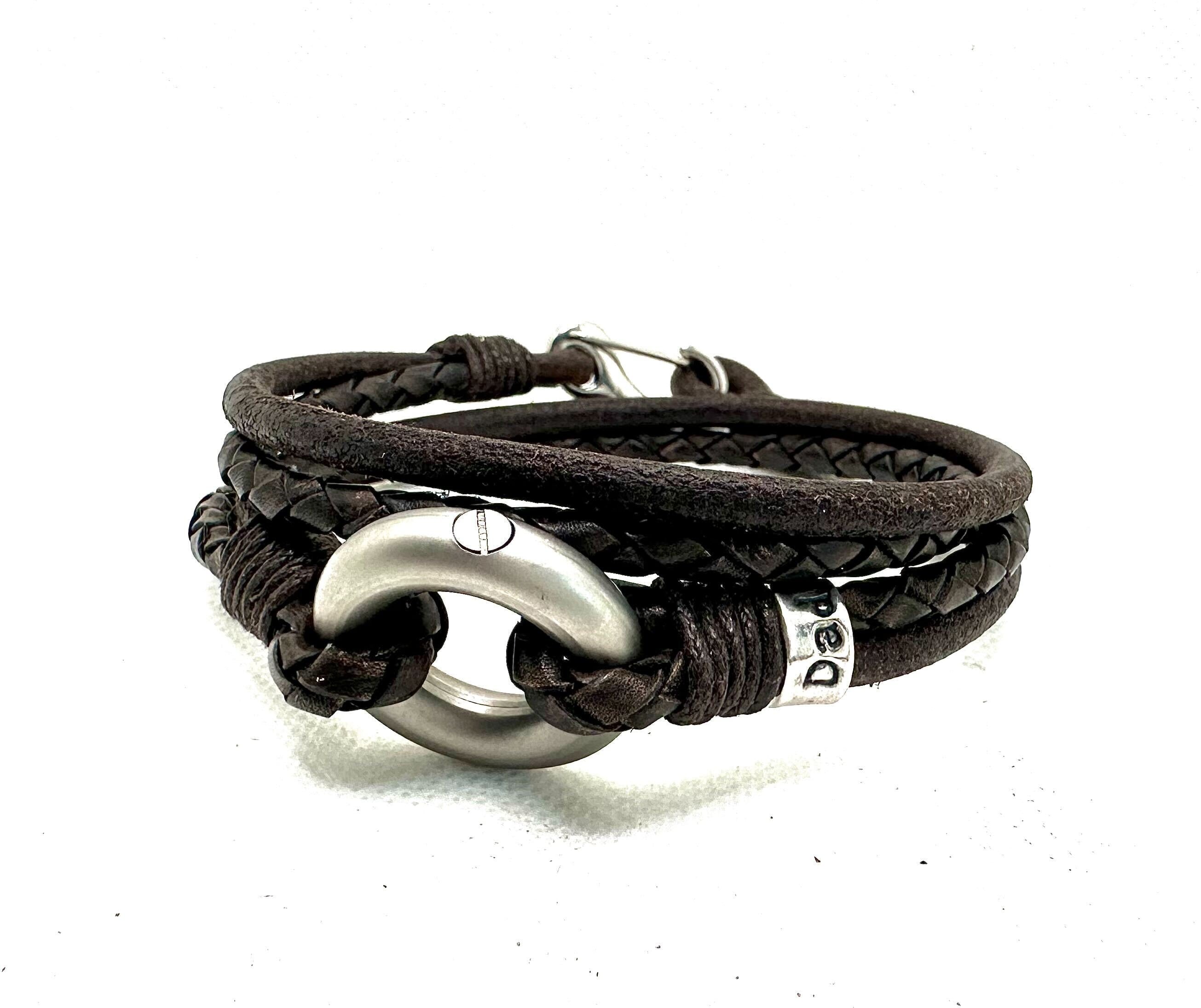 Dark Brown Memorial Bracelet, Cremation Bracelet for Men, Urn for Ashes, Leather Wrap Bracelet, Pet Memorial Bracelet