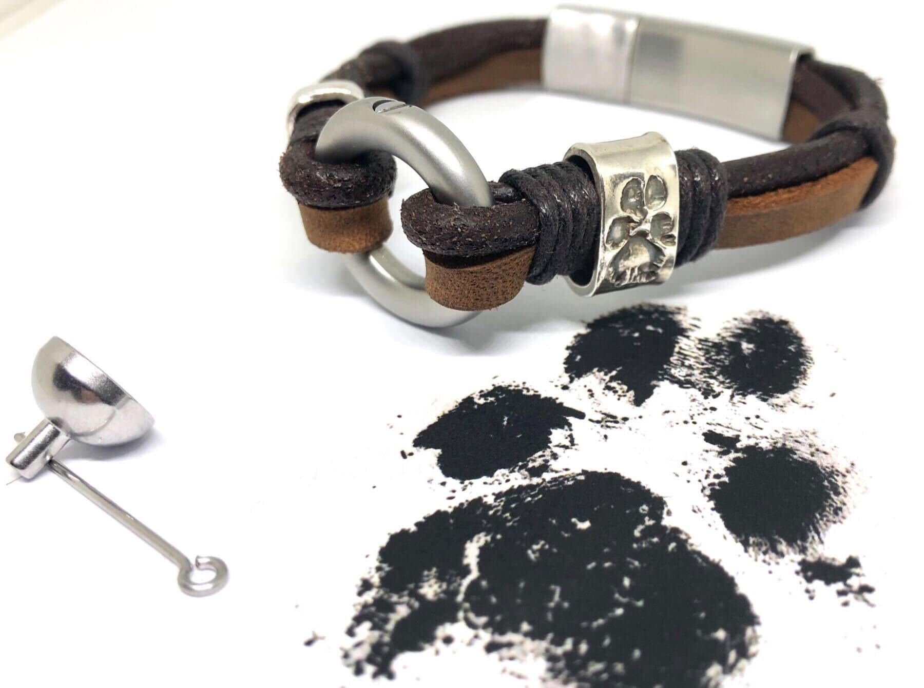Beautiful Memorial Ash Bracelet for Men, Unique Urn Bracelet Keepsake for a Loved One or Pet