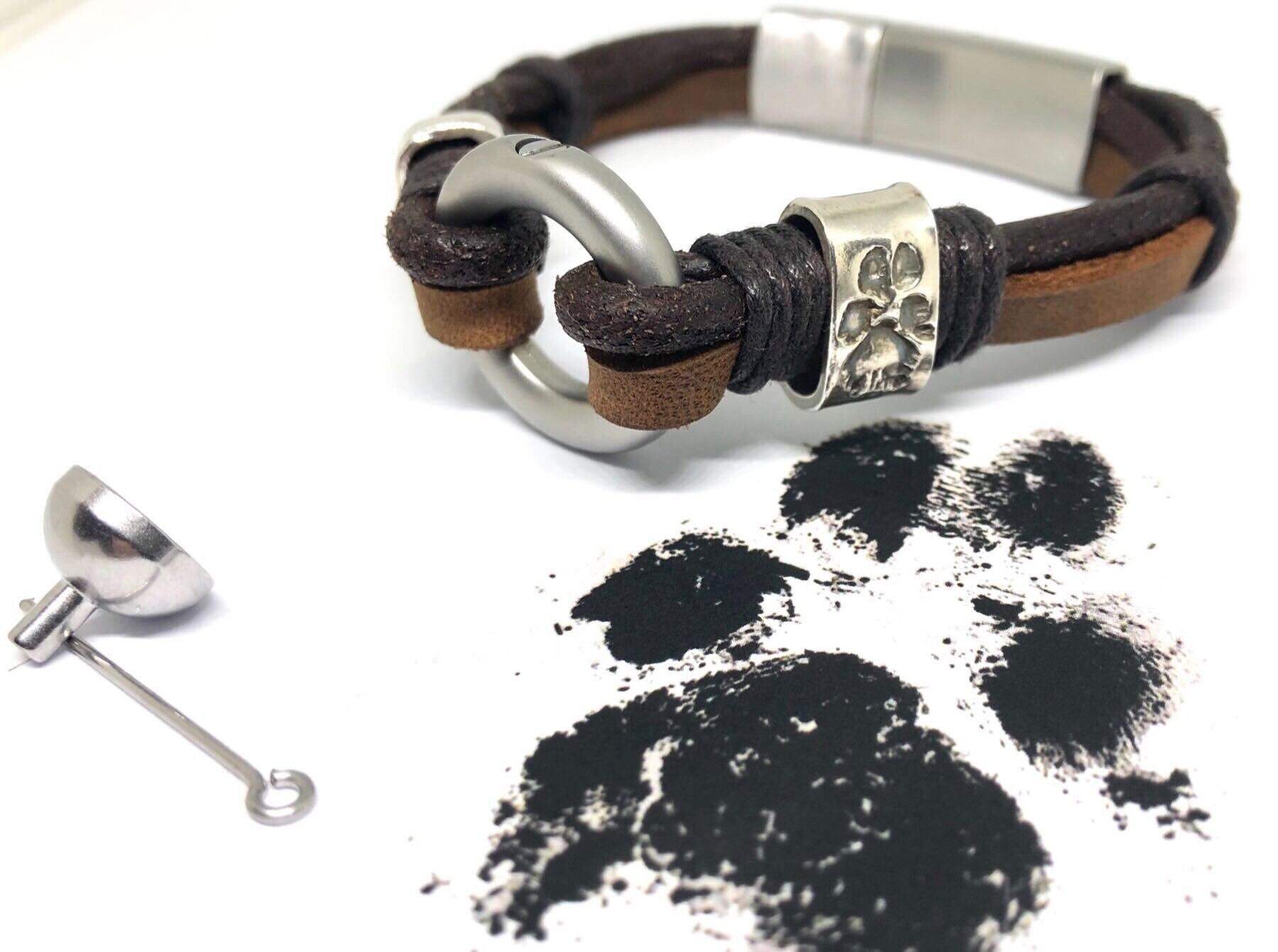 Urn Jewellery for Men, Memorial Gift for Loss, Memorial Bracelet for Hair, Memorial Bracelet Footprint, Urns for Ashes