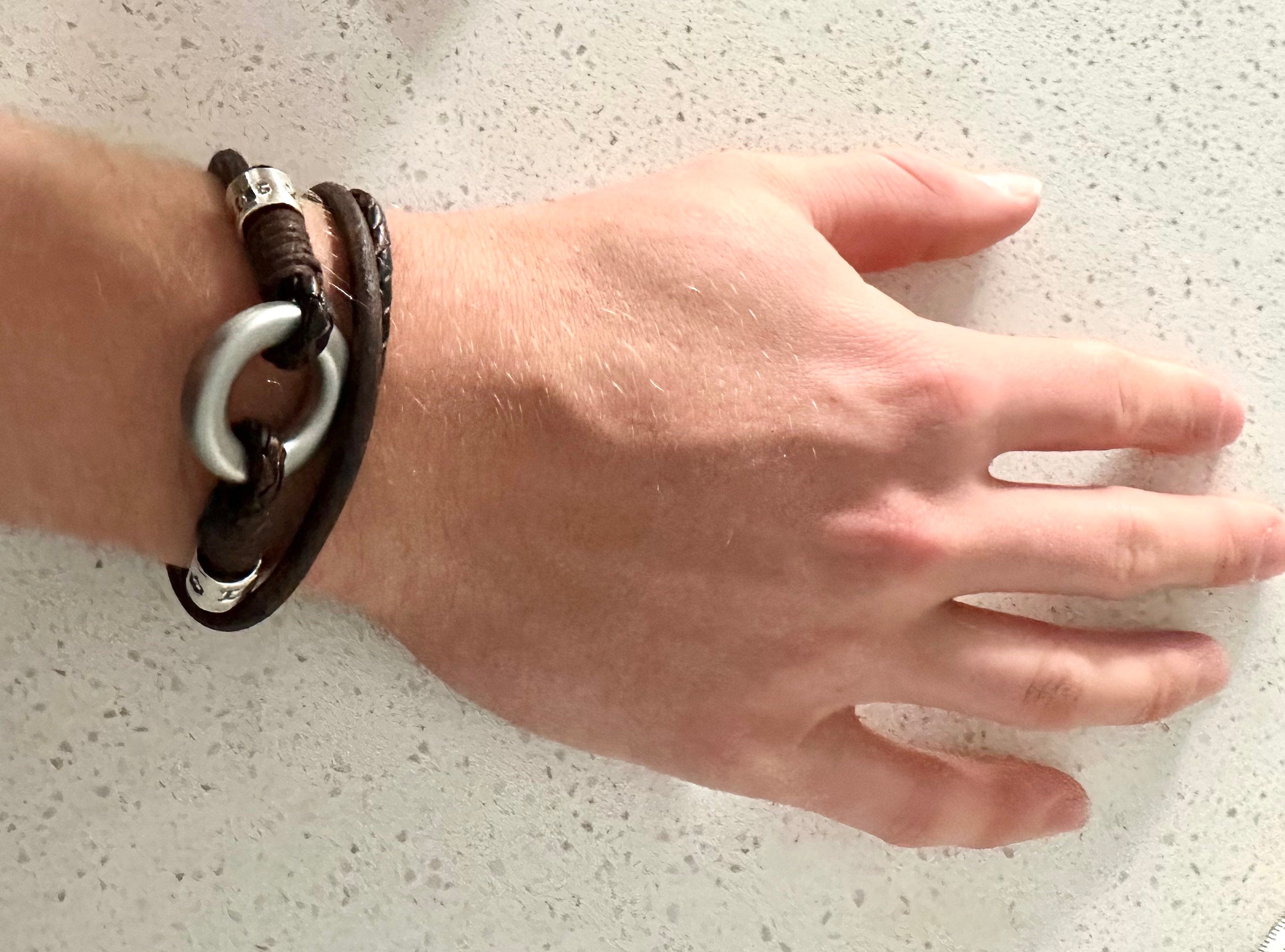 Dark Brown Memorial Bracelet, Cremation Bracelet for Men, Urn for Ashes, Leather Wrap Bracelet, Pet Memorial Bracelet