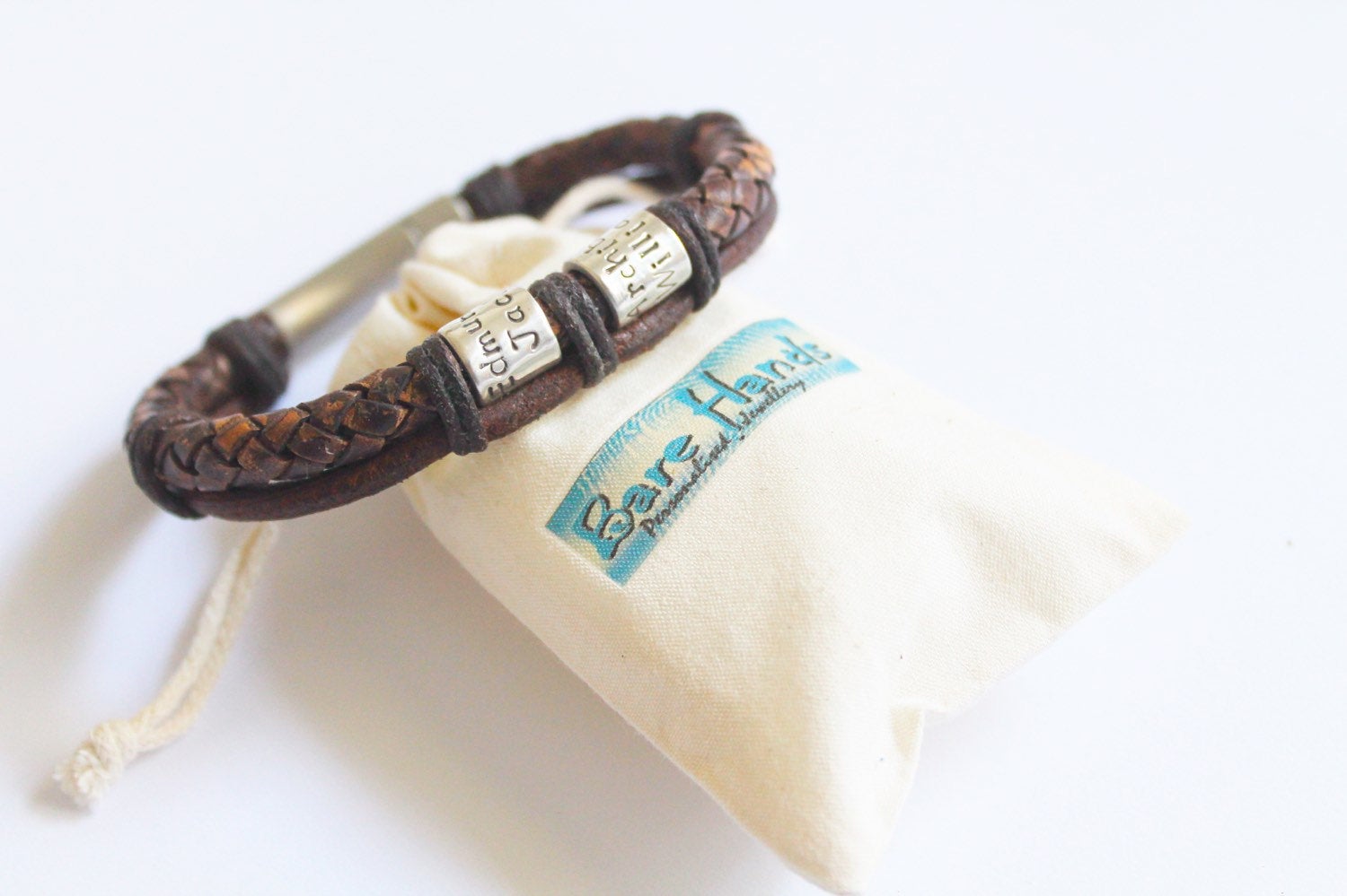 Fathers Day Gift, Mens Leather Wrap, Custom Bracelet for Men, Personalised Mens Gift, Leather Cuff for Men, Personalised Bracelet Mens, Mens