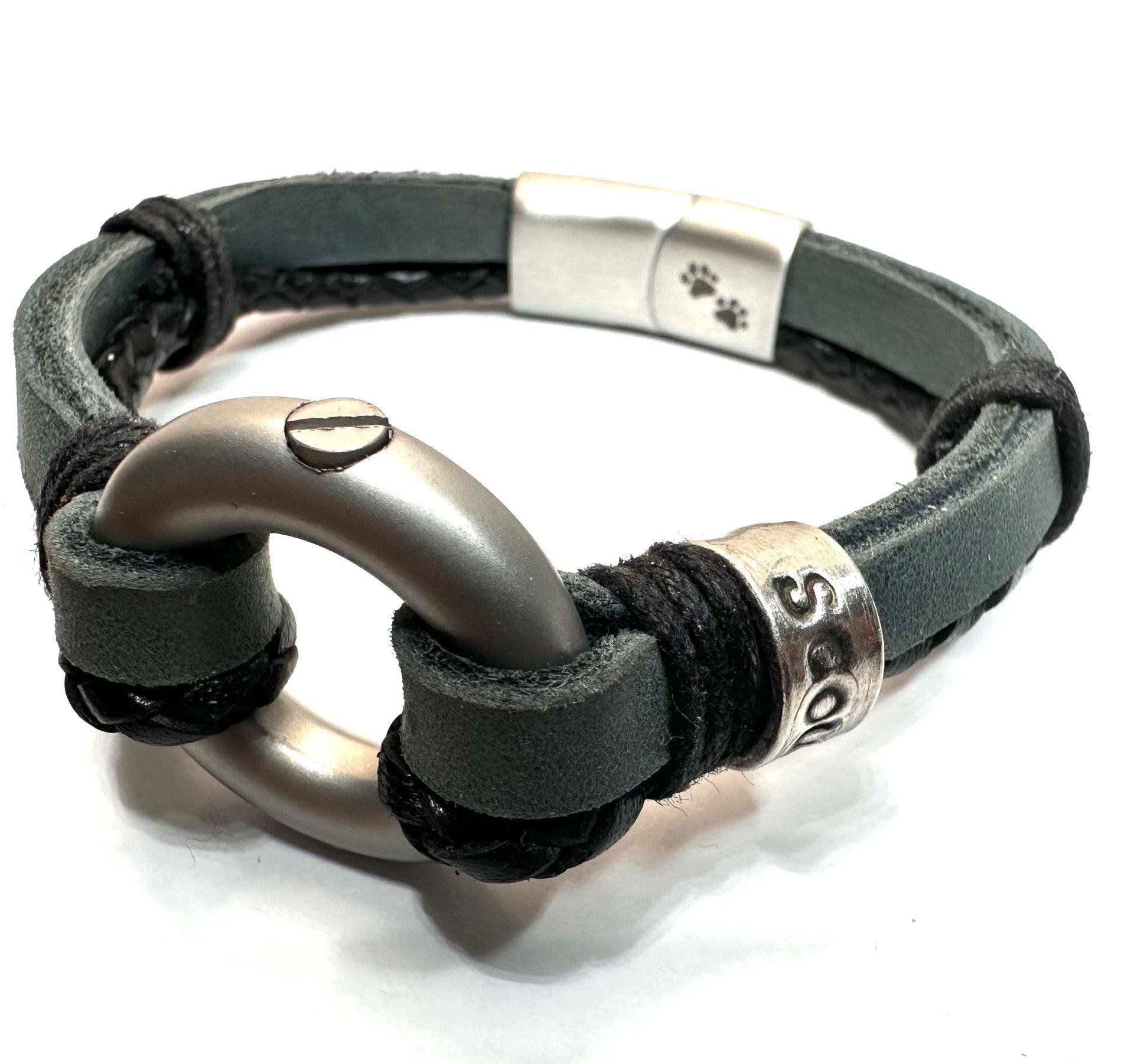 Ladies Forest Green and Black urn Bracelet