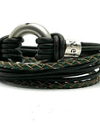 4 Cord Double Wrap Leather Cremation Bracelet for Men, Braided Leather Wrap Insert, Urns Bracelet, Modern Pet Urn