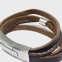 Double Wrap Leather Bracelet, Viking Leather Bracelet Homme, Mens Leather Wrap Bracelet, Personalised Leather Custom Name Bracelet