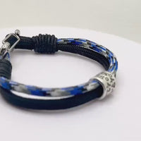 Vegan Non-Leather Paracord bracelet, Custom Coordinates Bracelet, Husband Bracelet, Footprint Charm, Medical Alert Bracelet Men