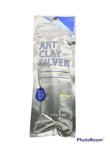 Art Clay Silver, 10g Preloaded Syringe, Single Nozzle Mouldable Silver Clay