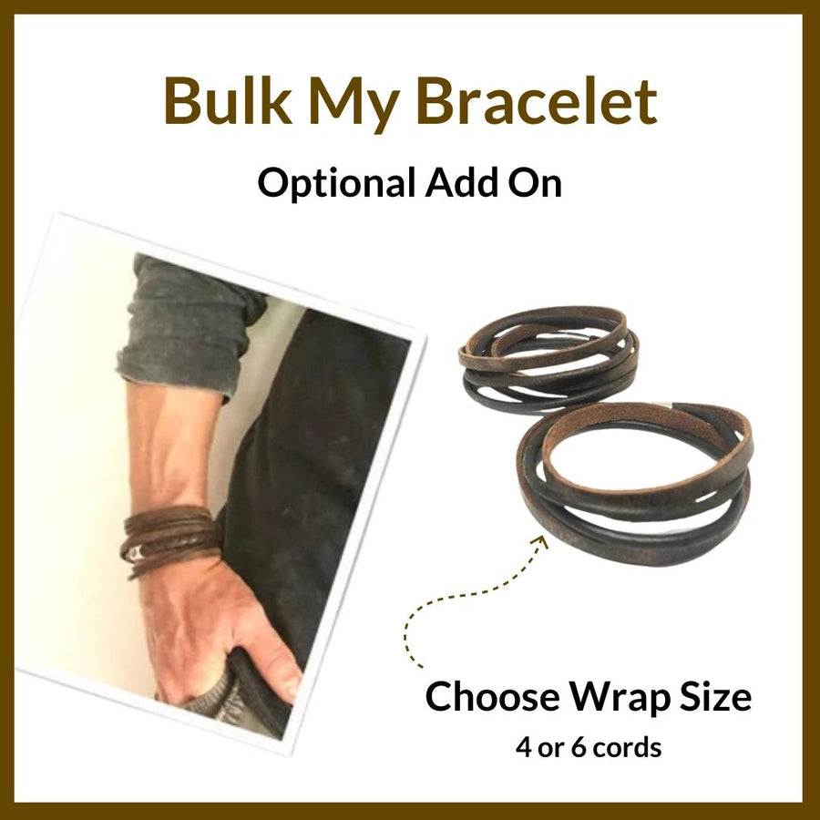 30th Birthday Gift for Him, Custom Mens Leather Bracelet, Fathers day gift from Daughter, trendy mens bracelet