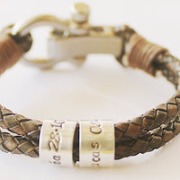 Fathers Day Gift ,Mens Leather Bracelet, personalised Bracelet for Men, Gifts gor Men, Custom Bracelet, Engraved Leather Bracelet