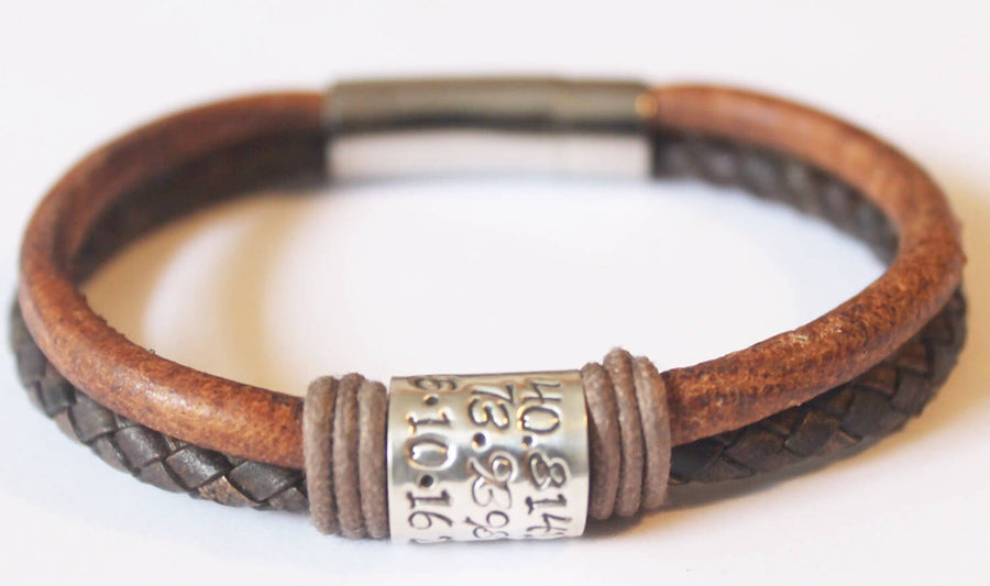 Mens Personalised Leather Bracelet, Name Jewelry, Fathers Day Gift, Bracelet Homme, Boys Graduation Gift, Bracelet Cuir