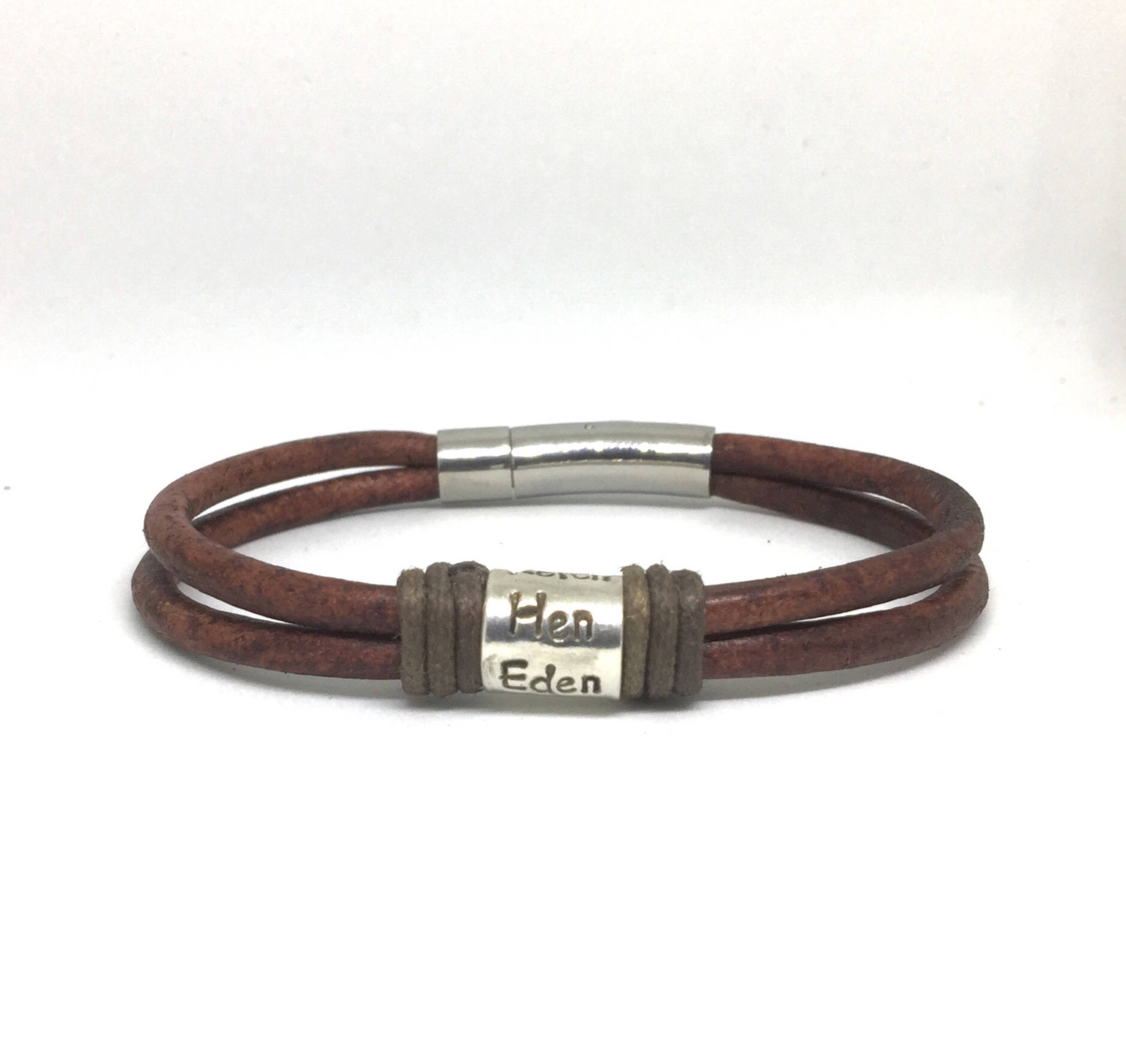 Men's Bracelet Leather Wrap Earthy Rust Brown Bracelet As Seen on orders Evan Hall in the Lifetime Movie The Gabby Petito Donation to Joyful Heart