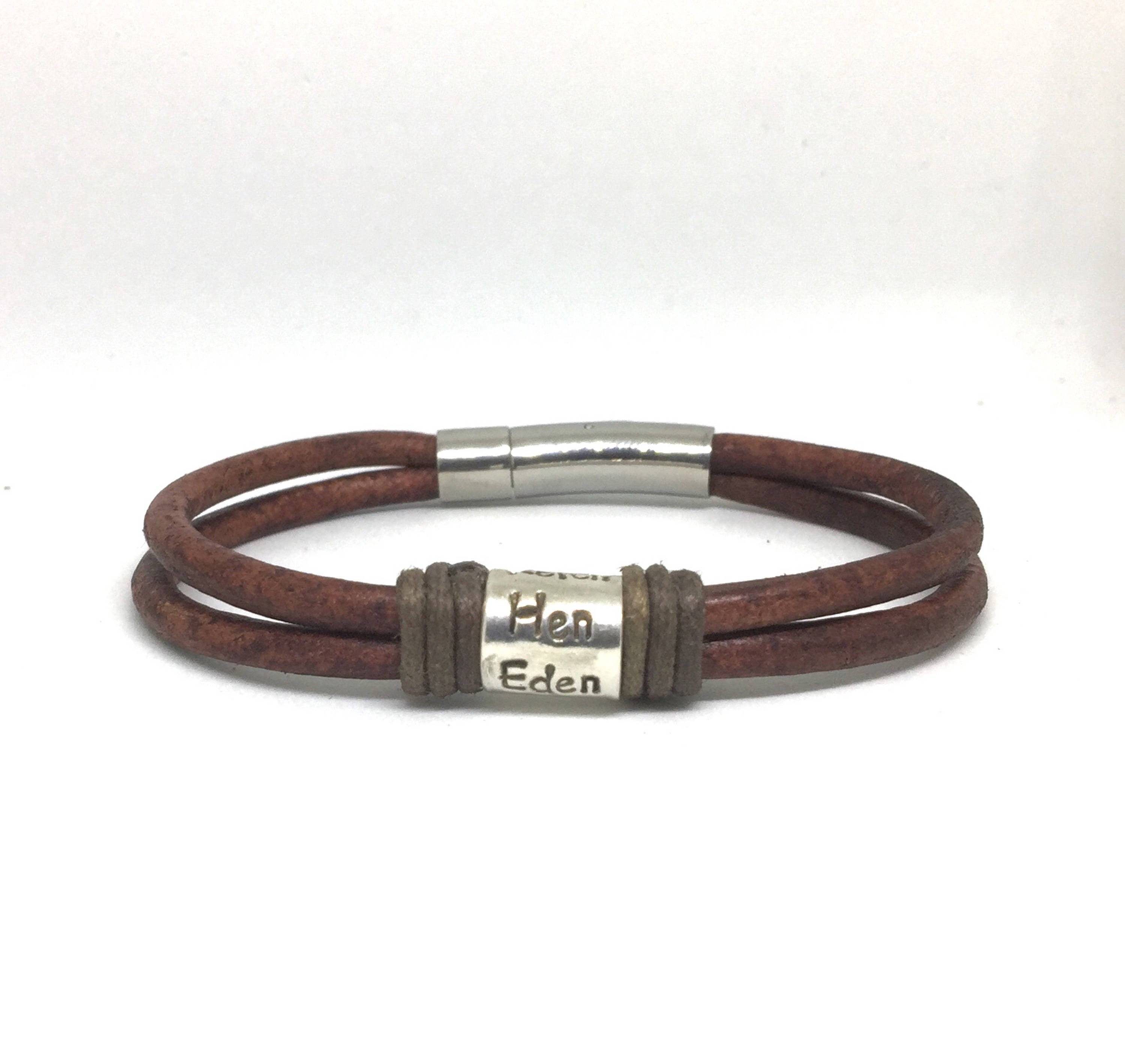 Unisex Gift, Leather Name Bracelet, Mothers Day Gift, Womens Leather Bracelet, Charm Bracelet, Mens Leather Bracelet, Boho Bracelet