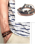 Mens Leather Bangle - Brown Leather Bangle - Brown Leather Bracelet - Personalized Mens Bracelet - Valentines Day Gift for Men - Custom Gift