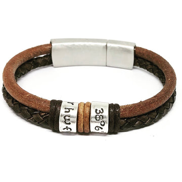 Fathers Day Gift, Men&#39;s Personalised Bracelet, Leather Bracelet, Mens, Men&#39;s Bracelet, Mens Personalised, Bracelets for Men, Custom Bracelet