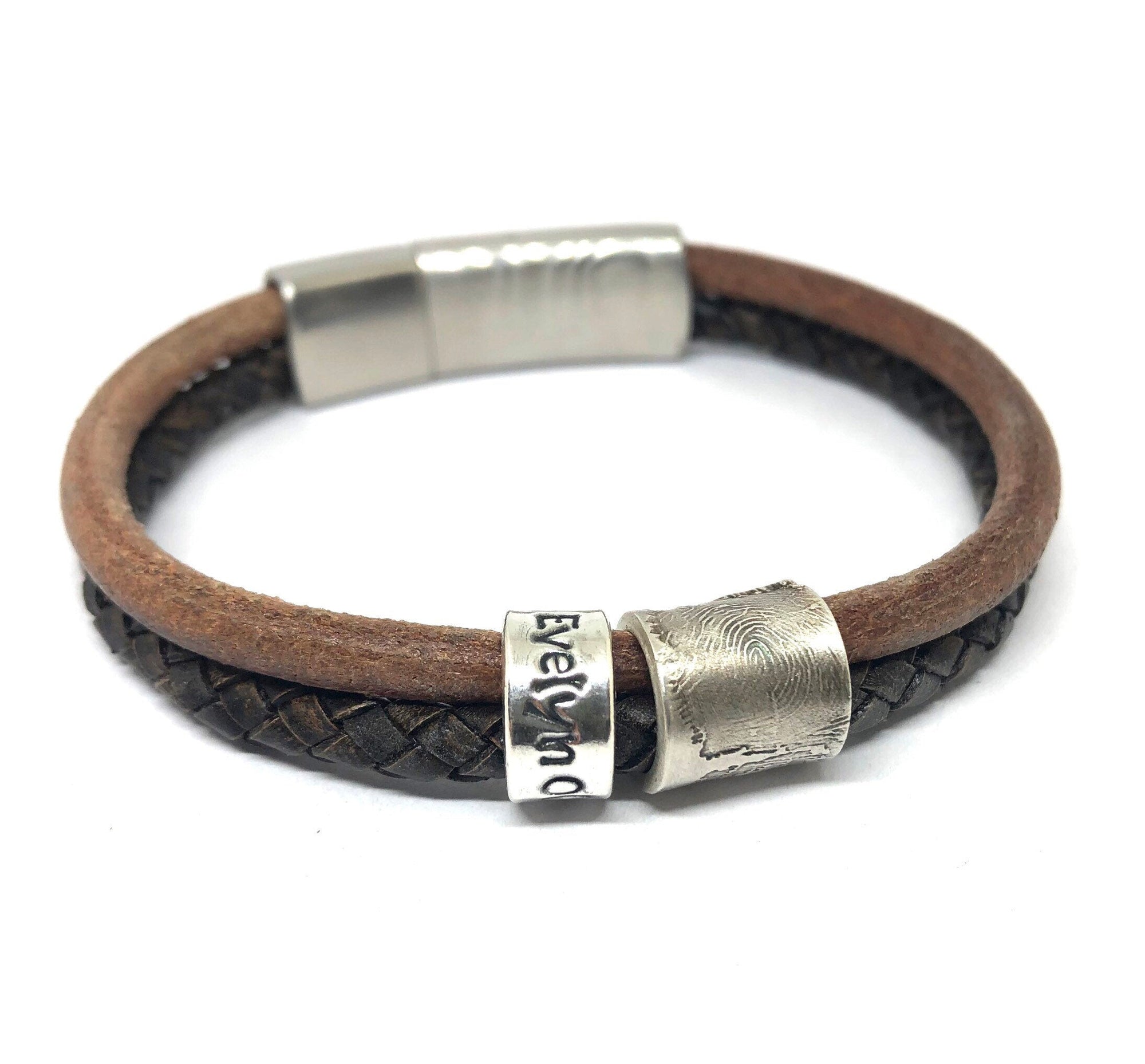 Fathers Day Gift, Men&#39;s Personalised Bracelet, Leather Bracelet, Mens, Men&#39;s Bracelet, Mens Personalised, Bracelets for Men, Custom Bracelet