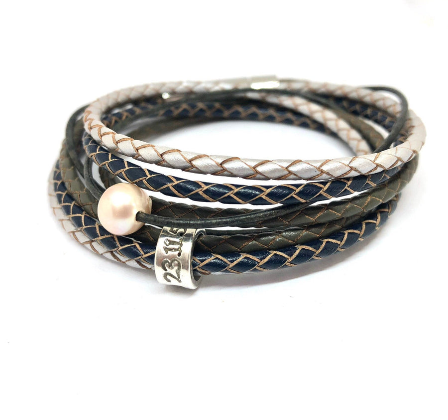Womens Leather Cuff Bracelet, Charm Bracelet, Custom Name Bracelet, Gift for Mum,