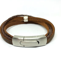 Double Wrap Leather Bracelet, Viking Leather Bracelet Homme, Mens Leather Wrap Bracelet, Personalised Leather Custom Name Bracelet