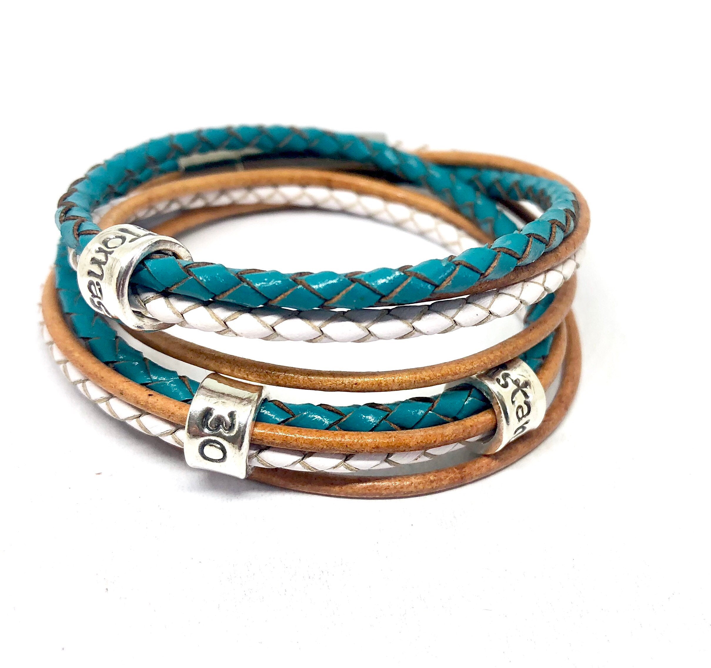 Mothers Day Gift - Charm Bracelet for Mum - Inspirational Mother Daughter Gift - Personalised Jewelry - Leather Wrap Bracelet for Women