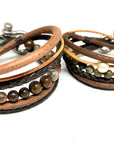 Womens  Boho Bracelet, Couples Bracelets,  Leather Gemstone Wrap, Gift for Her, Valentines Gift