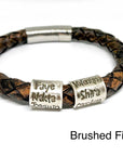 Mens Personalised Bracelet, Leather Bracelet, Personalised Name Bracelet, Mens Cuff, Custom Bracelet, Engraved Bracelet, Granddad Gift